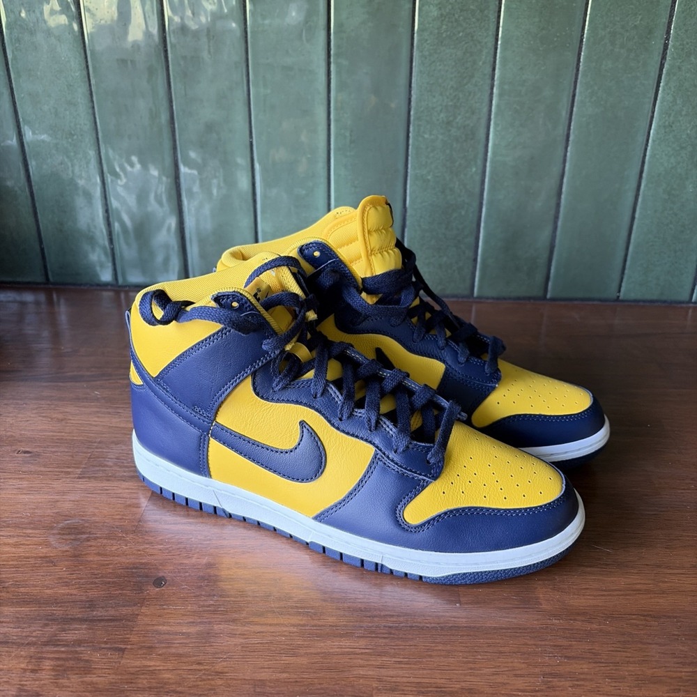 Nike Dunk High Retro SE 'Michigan' Wolverines Maize/Midnight Navy Size 9.5 Mens